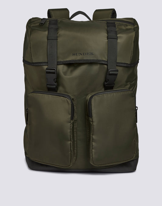 SAC À DOS EN NYLON BRILLANT AVEC POCHES CARGO