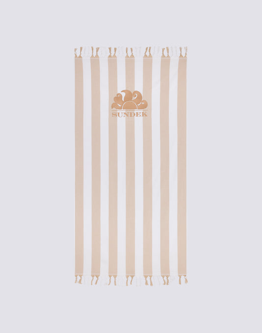 BEACH TOWEL FOUTA JACQUARD WITH LOGO