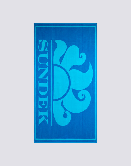 SERVIETTE DE PLAGE EN ÉPONGE JACQUARD AVEC MAXI LOGO