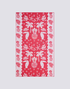 RECYCLED LIGHTWEIGHT MICROFIBRE TOWEL WITH TROPIC SALAD PRINT