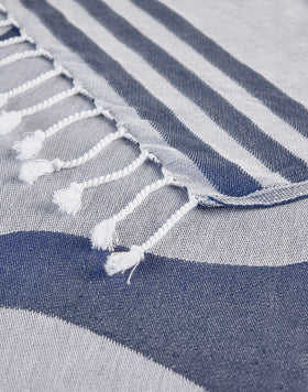 SERVIETTE DE PLAGE FOUTA JACQUARD AVEC LOGO