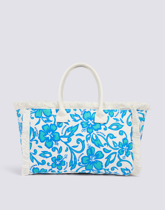 REGULAR TOTE BAG WITH STONE WASHED EFFECT AND SK23 PRINT
