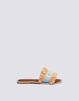 ZAPATILLA BAJA CON ABALORIOS Y RAFIA SAINT TROPEZ