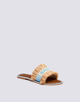 ZAPATILLA BAJA CON ABALORIOS Y RAFIA SAINT TROPEZ