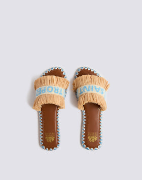 ZAPATILLA BAJA CON ABALORIOS Y RAFIA SAINT TROPEZ