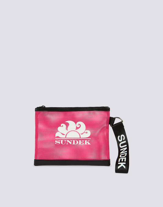 MINI CLUTCH IN MESH WITH LOGO