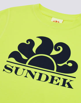 T-SHIRT BAMBINO A MANICA CORTA IN COTONE SOVRATINTO