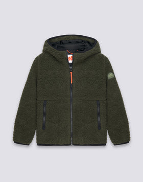 VESTE TEDDY ENFANT À CAPUCHE ET ZIP