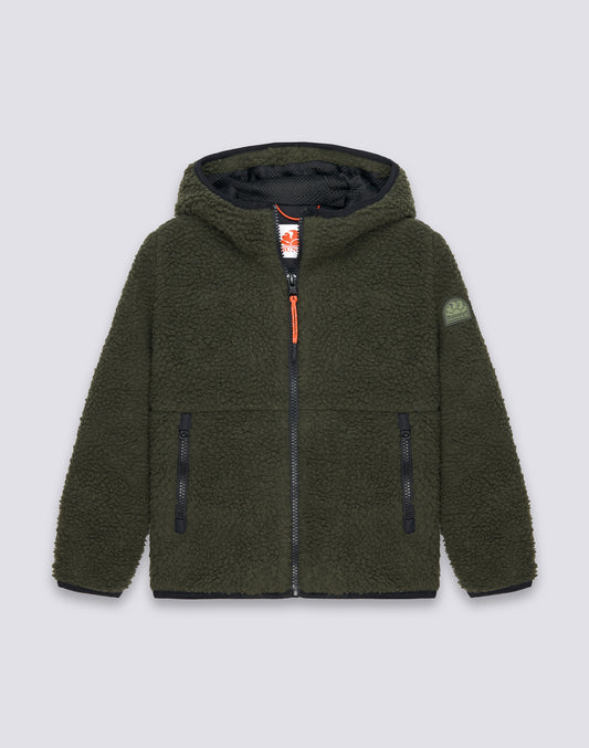 VESTE TEDDY ENFANT À CAPUCHE ET ZIP