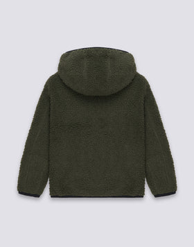 VESTE TEDDY ENFANT À CAPUCHE ET ZIP