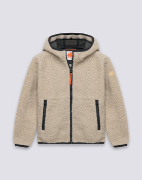 GIACCA TEDDY BAMBINO CON CAPPUCCIO E ZIP