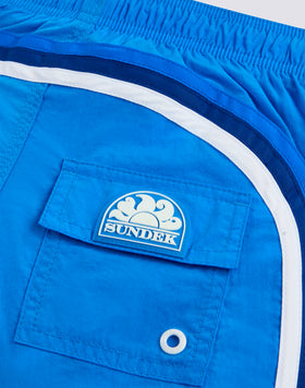 BAÑADOR NIÑO CORTO CON CINTURA ELÁSTICA CRINKLED