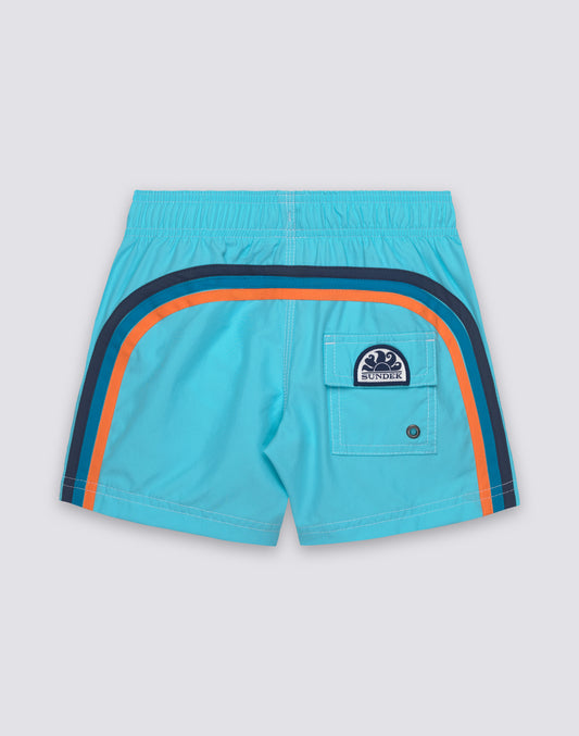 MAILLOT DE BAIN ENFANT COURT À TAILLE ÉLASTIQUE REPREVE®