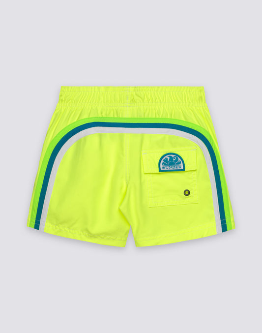 MAILLOT DE BAIN ENFANT COURT À TAILLE ÉLASTIQUE REPREVE®
