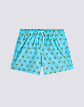 MAILLOT DE BAIN COURT À TAILLE ÉLASTIQUE REPREVE® AVEC IMPRIMÉ LITTLE PALM