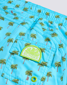 MAILLOT DE BAIN COURT À TAILLE ÉLASTIQUE REPREVE® AVEC IMPRIMÉ LITTLE PALM