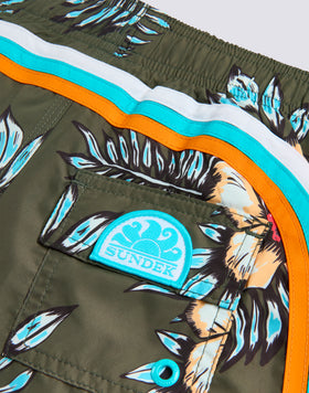 MAILLOT DE BAIN COURT À TAILLE ÉLASTIQUE REPREVE® AVEC IMPRIMÉ GRAPHIC FLOWER