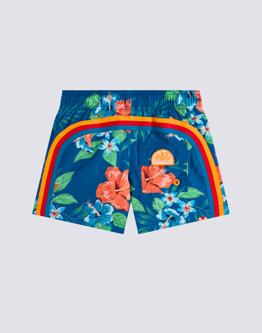 MAILLOT DE BAIN COURT À TAILLE ÉLASTIQUE REPREVE® AVEC IMPRIMÉ ISLAND BLISS