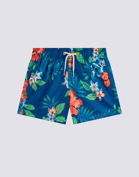 MAILLOT DE BAIN COURT À TAILLE ÉLASTIQUE REPREVE® AVEC IMPRIMÉ ISLAND BLISS