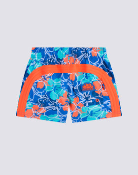 MAILLOT DE BAIN COURT REPREVE® IMPRIMÉ FLEURS À L'INTÉRIEUR ET TAILLE ÉLASTIQUE