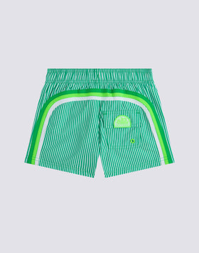 MAILLOT DE BAIN COURT À TAILLE ÉLASTIQUE REPREVE® AVEC IMPRIMÉ JUICY STRIPES