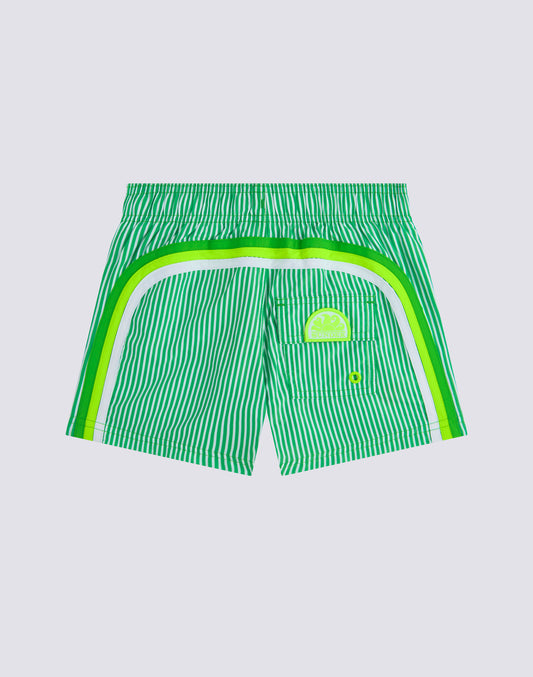 MAILLOT DE BAIN COURT À TAILLE ÉLASTIQUE REPREVE® AVEC IMPRIMÉ JUICY STRIPES