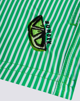 MAILLOT DE BAIN COURT À TAILLE ÉLASTIQUE REPREVE® AVEC IMPRIMÉ JUICY STRIPES