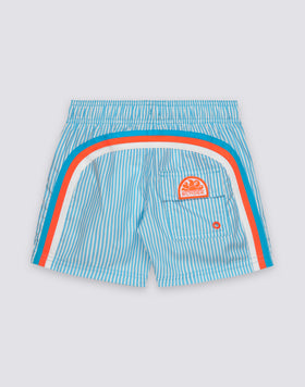 COSTUME DA BAGNO BAMBINO CORTO VITA ELASTICATA REPREVE® CON STAMPA JUICY STRIPES