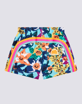 REPREVE® MAILLOT DE BAIN COURT À TAILLE ÉLASTIQUÉE AVEC IMPRESSION NABIS BLOOM