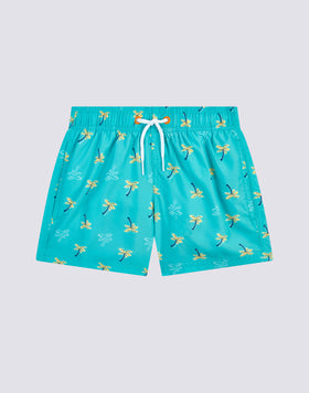 MAILLOT DE BAIN COURT REPREVE® COSY IMPRIMÉ PALMIER À TAILLE ÉLASTIQUE