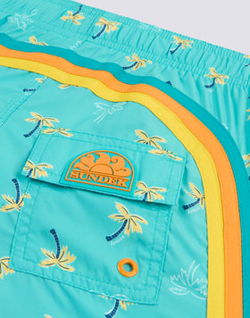 MAILLOT DE BAIN COURT REPREVE® COSY IMPRIMÉ PALMIER À TAILLE ÉLASTIQUE