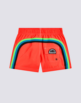 MAILLOT DE BAIN COURT À TAILLE ÉLASTIQUE EN POLYESTER RECYCLÉ FLUO REPREVE®