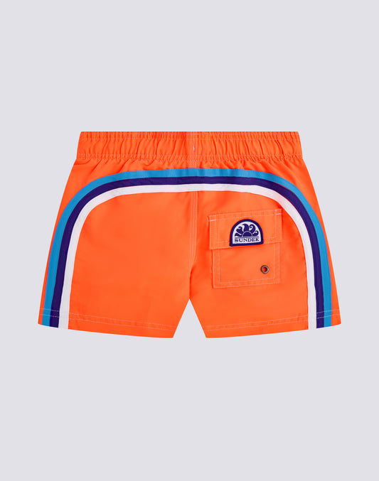 MAILLOT DE BAIN GARÇON ICONIQUE EN TAFFETAS TAILLE COURTE ÉLASTIQUE