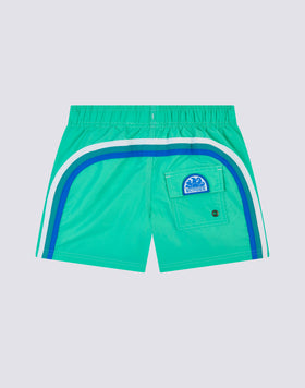 MAILLOT DE BAIN GARÇON ICONIQUE EN TAFFETAS TAILLE COURTE ÉLASTIQUE