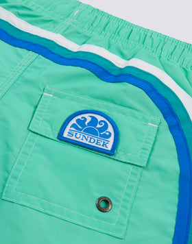 MAILLOT DE BAIN GARÇON ICONIQUE EN TAFFETAS TAILLE COURTE ÉLASTIQUE