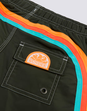BAÑADOR NIÑO CORTO CON CINTURA ELÁSTICA ICONIC TAFFETA
