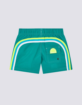 MAILLOT DE BAIN GARÇON ICONIQUE EN TAFFETAS TAILLE COURTE ÉLASTIQUE