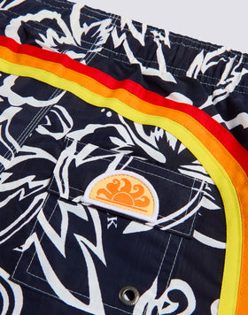 BOYS' SHORT SWIMSUIT WITH ELASTICATED WAIST ARCHIVE HIBISCUS PRINT SK23