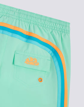 MAILLOT DE BAIN POUR ENFANT À TAILLE COURTE ET ÉLASTIQUE EN TISSU STRETCH