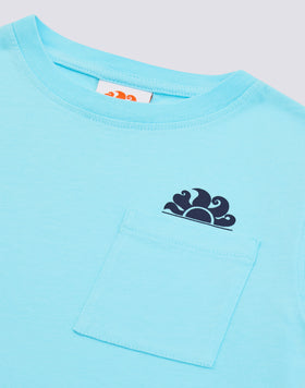 BOYS' SHORT-SLEEVED T-SHIRT WITH POCKET AND LOGO ON THE FRONT