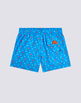 MAILLOT DE BAIN COURT À TAILLE ÉLASTIQUE ET IMPRIMÉ PALMAS EN POLYESTER RECYCLÉ