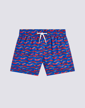 MAILLOT DE BAIN COURT À TAILLE ÉLASTIQUE ET IMPRIMÉ CHILINO EN POLYESTER RECYCLÉ