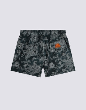 MAILLOT DE BAIN COURT À TAILLE ÉLASTIQUE IMPRIMÉ HIBI PAISLEY EN POLYESTER RECYCLÉ