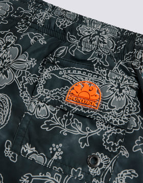 MAILLOT DE BAIN COURT À TAILLE ÉLASTIQUE IMPRIMÉ HIBI PAISLEY EN POLYESTER RECYCLÉ