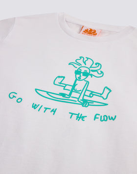 T-SHIRT CON STAMPA GO WITH THE FLOW