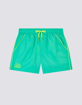 ICONIC TAFFETA SHORT-LENGTHS BOY’S SWIMSHORTS WITH ELASTICATED WAIST AND PIPING