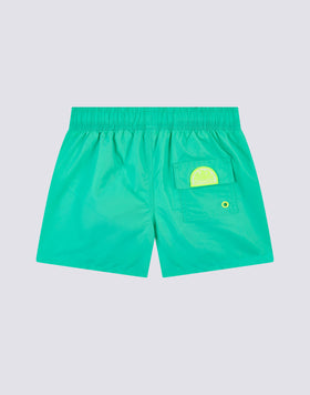 ICONIC TAFFETA SHORT-LENGTHS BOY’S SWIMSHORTS WITH ELASTICATED WAIST AND PIPING
