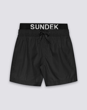 MAILLOT DE BAIN POUR ENFANT EN POLYESTER RECYCLÉ REPREVE® AVEC ÉLASTIQUE LOGO