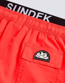 COSTUME DA BAGNO BAMBINO POLIESTERE RICICLATO REPREVE® CON ELASTICO LOGO