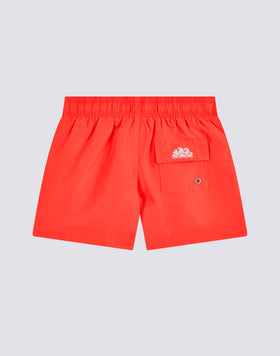 MAILLOT DE BAIN COURT À TAILLE ÉLASTIQUE EN TAFFETAS EMBLÉMATIQUE AVEC BRODERIE ARC-EN-CIEL